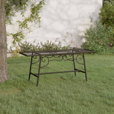 vidaXL fekete acél fa körüli pad 110 cm kerti bútor