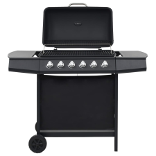 vidaXL fekete acél gáz grillező 6 főzőzónával (276152) grillsütő