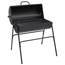 vidaXL fekete acél henger alakú grillsütő 2 sütőráccsal 80x95x90 cm grillsütő