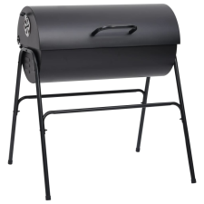 vidaXL fekete acél henger alakú grillsütő 2 sütőráccsal 80x95x90 cm (313635) grillsütő