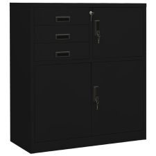 vidaXL fekete acél irodai szekrény 90 x 40 x 102 cm üzletberendezés, dekoráció