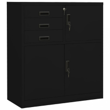 vidaXL fekete acél irodai szekrény 90 x 40 x 102 cm üzletberendezés, dekoráció