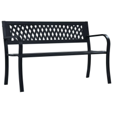 vidaXL fekete acél kerti pad 120 cm kerti bútor