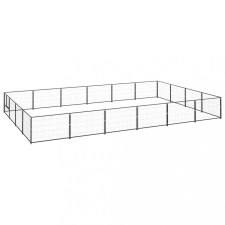 vidaXL fekete acél kutyakennel 24 m² szállítóbox, fekhely kutyáknak