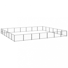 vidaXL fekete acél kutyakennel 42 m² szállítóbox, fekhely kutyáknak