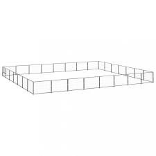 vidaXL fekete acél kutyakennel 56 m² szállítóbox, fekhely kutyáknak