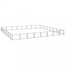 vidaXL fekete acél kutyakennel 64 m² szállítóbox, fekhely kutyáknak