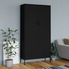 vidaXL fekete acél ruhásszekrény 90 x 50 x 180 cm bútor