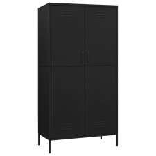 vidaXL fekete acél ruhásszekrény 90 x 50 x 180 cm (336250) bútor