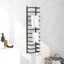 vidaXL fekete acél törölközőtartó 24 x 12 x 96 cm fürdőszoba kiegészítő