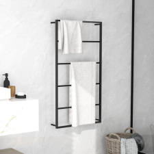 vidaXL Fekete acél törölközőtartó 60 x 10 x 116 cm fürdőszoba kiegészítő