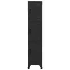 vidaXL fekete acél zárható szekrény 38 x 45 x 180 cm (339782) bútor