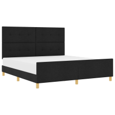 vidaXL Fekete Ágykeret 180x200 cm Textil (3344748) ágy és ágykellék