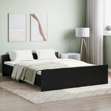 vidaXL fekete ágykeret fej- és lábtámlával 140 x 200 cm ágy és ágykellék