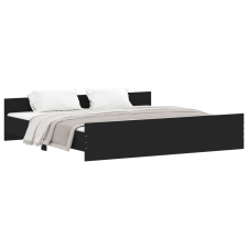 vidaXL fekete ágykeret fej- és lábtámlával 200 x 200 cm (3203734) ágy és ágykellék