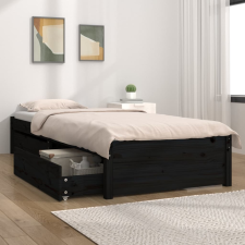vidaXL fekete ágykeret fiókokkal 90 x 200 cm ágy és ágykellék