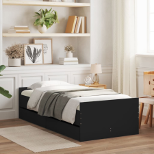 vidaXL fekete ágykeret fiókokkal 90 x 200 cm ágy és ágykellék