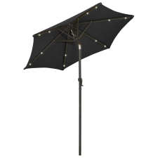 vidaXL fekete alumínium napernyő LED-világítással 200 x 211 cm (313563) kerti bútor