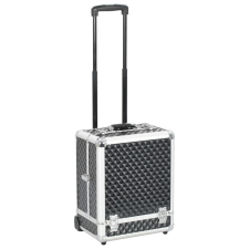 vidaXL fekete alumínium sminkbőrönd 35 x 29 x 45 cm kézitáska és bőrönd