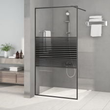 vidaXL fekete átlátszó ESG üveg zuhanyfal 100 x 195 cm kád, zuhanykabin
