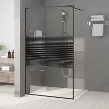 vidaXL fekete átlátszó ESG üveg zuhanyfal 115 x 195 cm kád, zuhanykabin