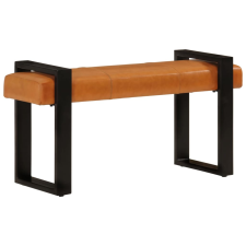 vidaXL fekete-barna valódi kecskebőr pad 110 cm bútor