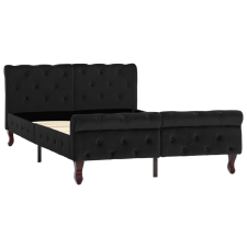 vidaXL fekete bársony ágykeret 120 x 200 cm (288552) ágy és ágykellék