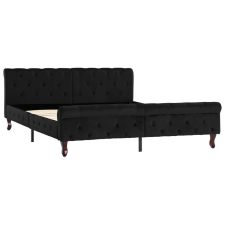vidaXL fekete bársony ágykeret 160 x 200 cm (288554) ágy és ágykellék