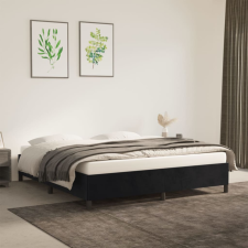 vidaXL fekete bársony ágykeret 160x200 cm ágy és ágykellék