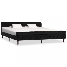vidaXL Fekete bársony ágykeret 200 x 200 cm ágy és ágykellék