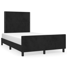 vidaXL fekete bársony ágykeret fejtámlával 120 x 190 cm ágy és ágykellék