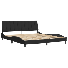 vidaXL fekete bársony ágykeret fejtámlával 180 x 200 cm (3207863) ágy és ágykellék