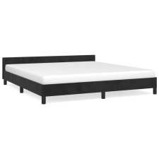 vidaXL fekete bársony ágykeret fejtámlával 180 x 200 cm (347587) ágy és ágykellék