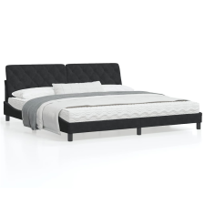 vidaXL fekete bársony ágykeret fejtámlával 200 x 200 cm ágy és ágykellék