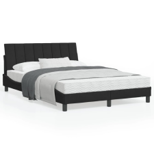 vidaXL Fekete bársony ágykeret LED-világítással 140 x 190 cm ágy és ágykellék
