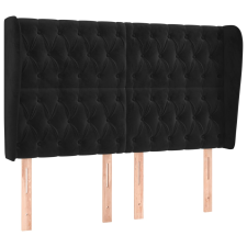 vidaXL fekete bársony fejtámla szárnyakkal 147 x 23 x 118/128 cm (3118342) ágy és ágykellék