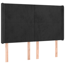 vidaXL fekete bársony fejtámla szárnyakkal 147x16x118/128 cm (3119350) ágy és ágykellék