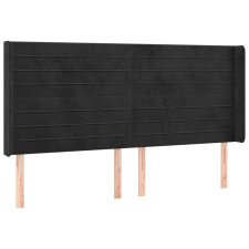 vidaXL fekete bársony fejtámla szárnyakkal 183x16x118/128 cm (3119782) ágy és ágykellék