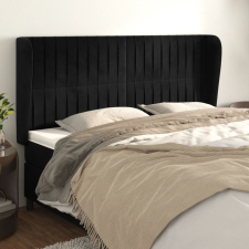 vidaXL fekete bársony fejtámla szárnyakkal 183x23x118/128 cm ágy és ágykellék