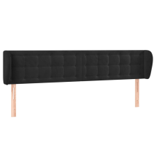 vidaXL fekete bársony fejtámla szárnyakkal 203x23x78/88 cm (3117646) ágy és ágykellék