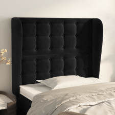vidaXL fekete bársony fejtámla szárnyakkal 83 x 23 x 118/128 cm ágy és ágykellék