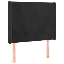 vidaXL fekete bársony fejtámla szárnyakkal 93x16x118/128 cm (3119338) ágy és ágykellék