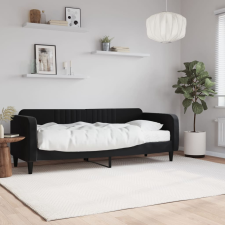 vidaXL fekete bársony heverő matraccal 80 x 200 cm ágy és ágykellék