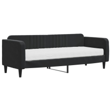 vidaXL fekete bársony heverő matraccal 80 x 200 cm (3197036) ágy és ágykellék