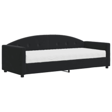 vidaXL fekete bársony heverő matraccal 80 x 200 cm (3197274) ágy és ágykellék