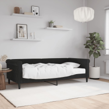 vidaXL fekete bársony heverő matraccal 90 x 190 cm ágy és ágykellék