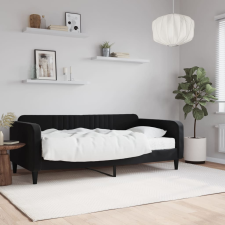 vidaXL fekete bársony heverő matraccal 90 x 190 cm ágy és ágykellék