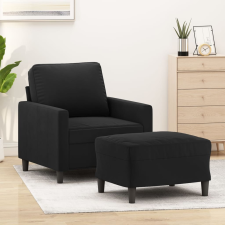 vidaXL fekete bársony kanapéfotel lábtartóval 60 cm bútor
