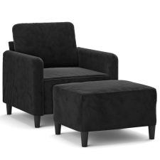 vidaXL fekete bársony kanapéfotel lábtartóval 60 cm bútor