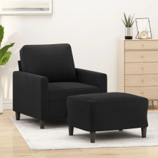 vidaXL fekete bársony kanapéfotel lábtartóval 60 cm bútor